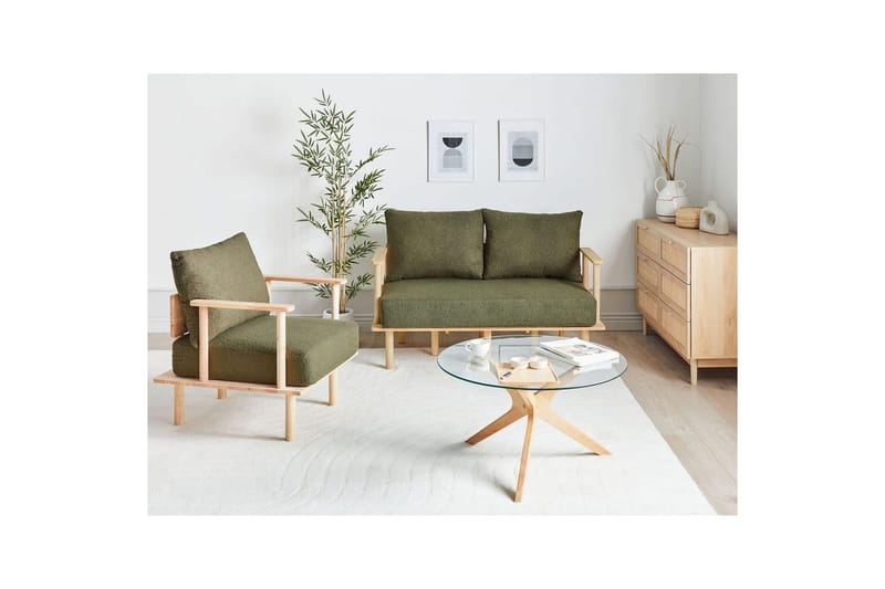 Soffgrupp Asker Grönt, ljust trä - Grönt, ljust trä - Möbler - Vardagsrum - Soffgrupper