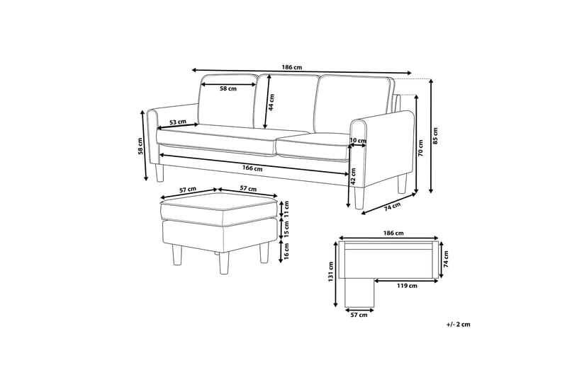 AVESTA Soffa 2-4 sits med Fotpall - Möbler - Vardagsrum - Soffgrupper