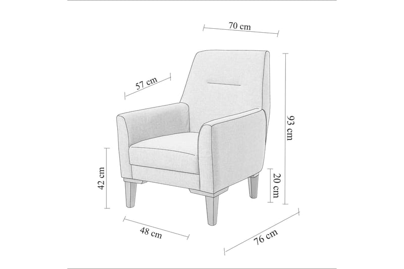 Casavilla Soffgrupp 3-sits Soffa + Fåtölj Antracit - Möbler - Vardagsrum - Soffgrupper