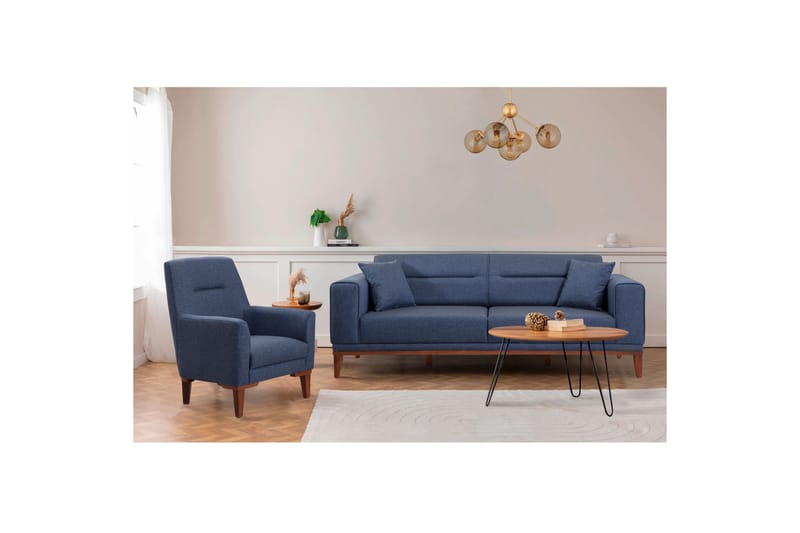Casavilla Soffgrupp 3-sits Soffa + Fåtölj Mörkblå - Möbler - Vardagsrum - Soffgrupper