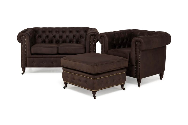 CHESTERFIELD LUX Soffgrupp 2-sits+Fåtölj+Fotpall - Möbler - Vardagsrum - Soffgrupper - Howard soffgrupp