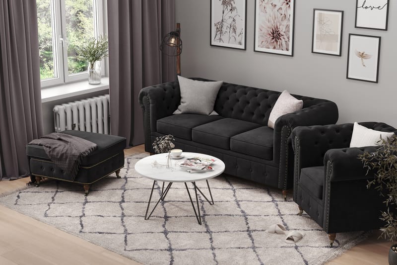 CHESTERFIELD LUX Soffgrupp 3-sits+2-sits Sammet - Möbler - Vardagsrum - Soffgrupper - Howard soffgrupp