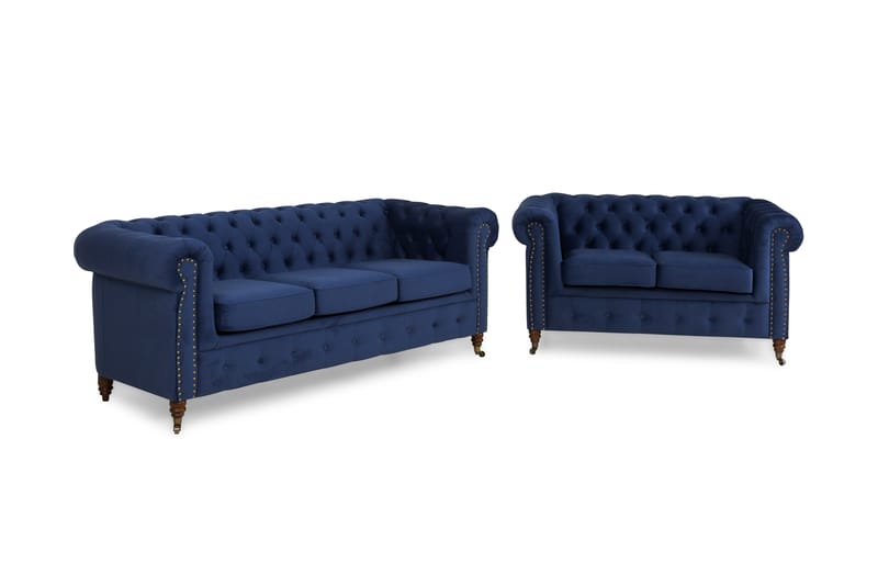 CHESTERFIELD LUX Soffgrupp 3-sits+2-sits Sammet - Chesterfield soffgrupp - Soffgrupper