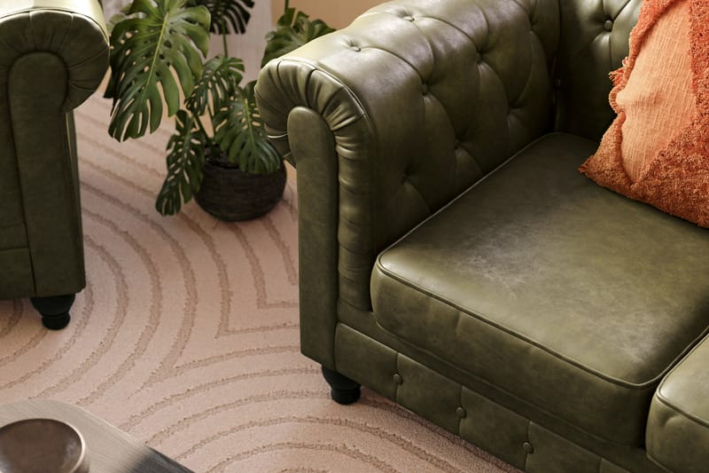 Chesterfield Lyx Soffgrupp 3-sits+2-sits - Grön - Möbler - Vardagsrum - Soffgrupper - Chesterfield soffgrupp