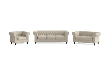 Chesterfield Lyx Soffgrupp 3-sits+2-sits+Fåtölj