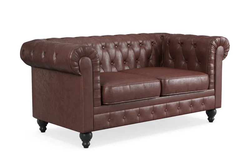 Chesterfield Lyx Soffgrupp 3-sits+2-sits+Fåtölj - Brun - Möbler - Vardagsrum - Soffgrupper - Chesterfield soffgrupp
