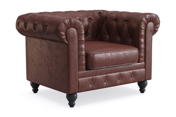 Chesterfield Lyx Soffgrupp 3-sits+2-sits+Fåtölj - Brun - Möbler - Vardagsrum - Soffgrupper - Chesterfield soffgrupp