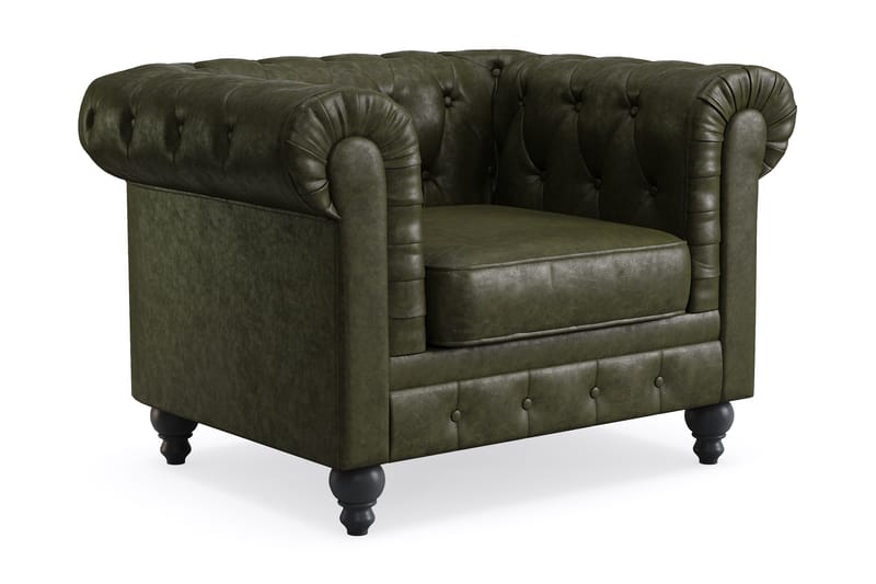 Chesterfield Lyx Soffgrupp 3-sits+2-sits+Fåtölj - Grön - Möbler - Vardagsrum - Soffgrupper - Chesterfield soffgrupp