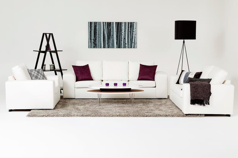 CONNECT Soffgrupp 3-sits+2-sits+Fåtölj+Fotpall 70 Vit - Möbler - Vardagsrum - Soffgrupper