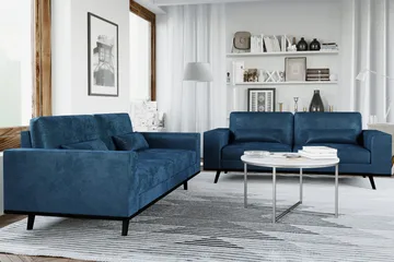 Copenhagen Soffgrupp 3-sits + 2-sits Sammetssoffa - Blå - Möbler - Vardagsrum - Soffgrupper - Howard soffgrupp