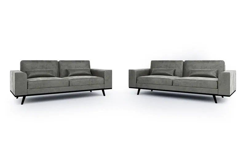Copenhagen Soffgrupp 3-sits + 2-sits Sammetssoffa, Mörkgrå