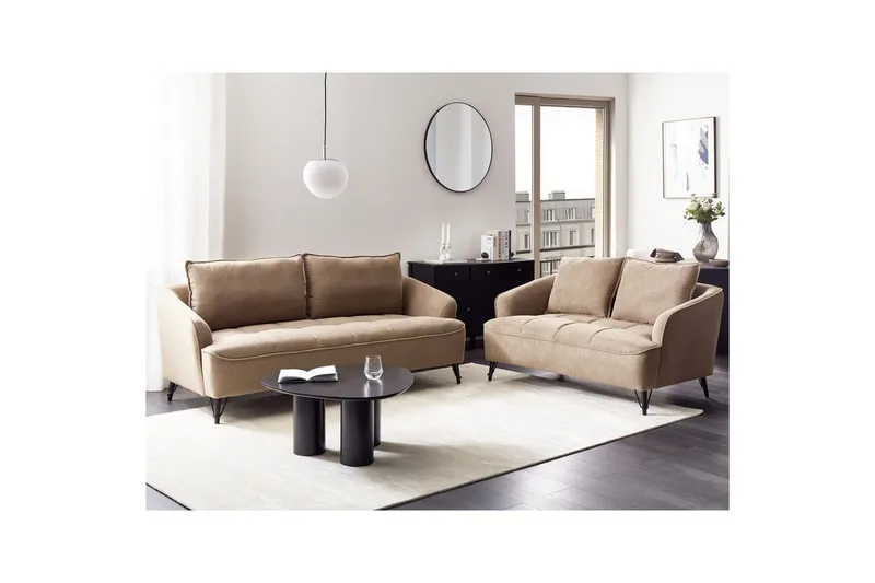 Soffgrupp Hobro Brun/Svart - Brun/Svart - Möbler - Vardagsrum - Soffgrupper