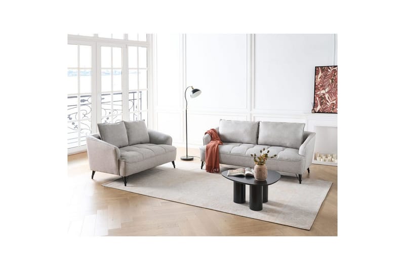 Soffgrupp Hobro Grå/svart - Grå/svart - Möbler - Vardagsrum - Soffgrupper