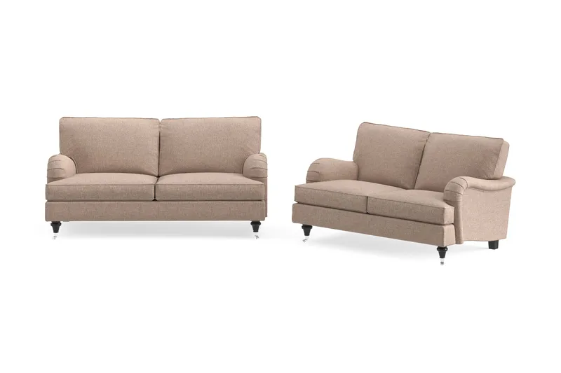 Howard Classic Soffgrupp 2-sits + 2-sits Tygsoffa, Mörkbeige