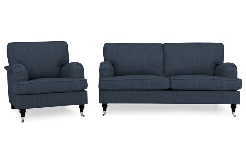 Howard Classic Soffgrupp 2-sits + Fåtölj i Tyg - Blå - Möbler - Vardagsrum - Soffgrupper