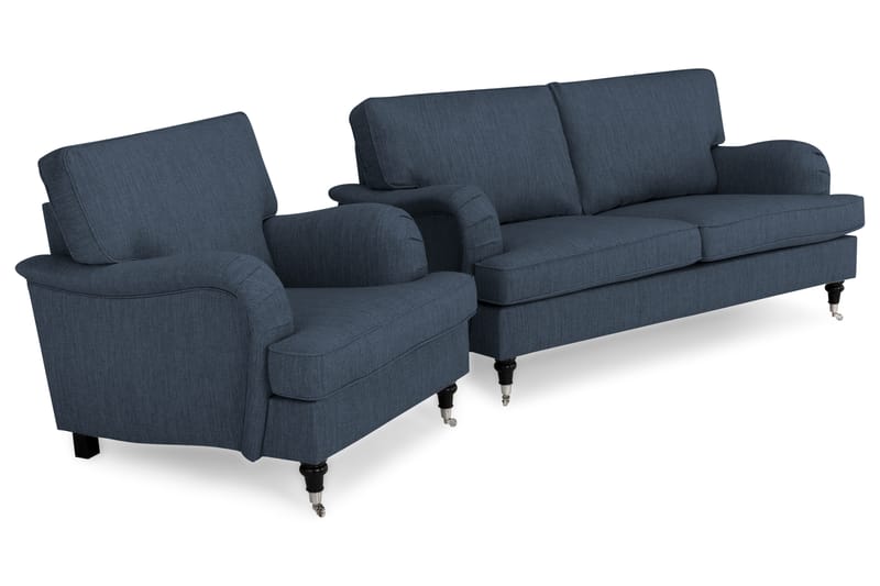 Howard Classic Soffgrupp 2-sits + Fåtölj i Tyg - Blå - Möbler - Vardagsrum - Soffgrupper