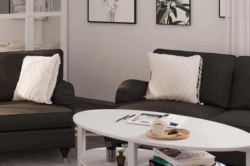 Howard Classic Soffgrupp 2-sits + Liten 2-sits Soffa + Fåtölj + Fotpall i Tyg - Mörkgrå - Möbler - Vardagsrum - Soffgrupper - Howard soffgrupp