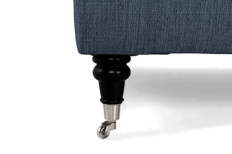 Howard Classic Soffgrupp 2-sits Svägd Soffa + Fåtölj + Fotpall i Tyg - Blå - Möbler - Vardagsrum - Soffgrupper