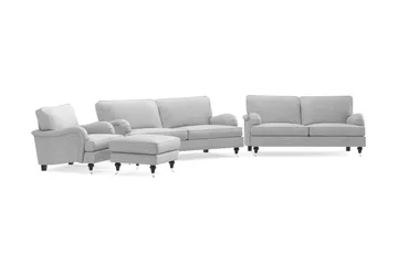 Howard Classic Soffgrupp 3-sits + 2-sits Soffa + Fåtölj + Fotpall i Tyg - Grå - Möbler - Vardagsrum - Soffgrupper - Howard soffgrupp