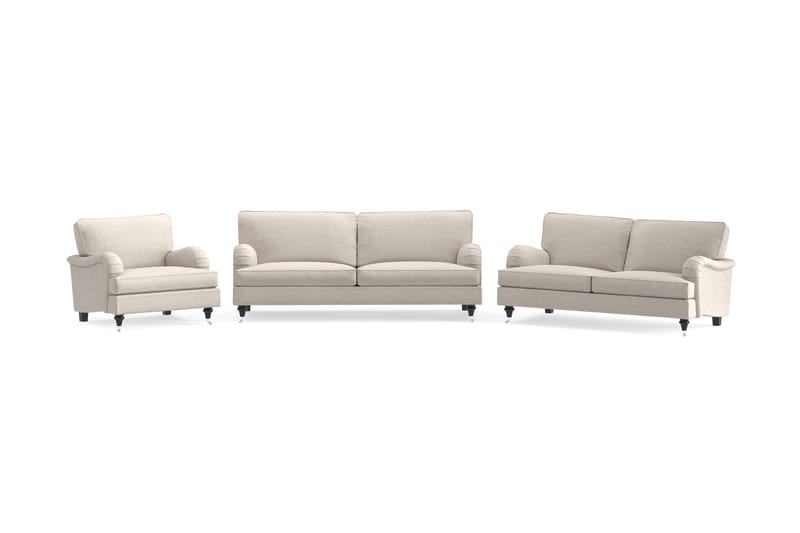 Howard Classic Soffgrupp 3-sits + 2-sits Soffa + Fåtölj i Tyg - Beige - Möbler - Vardagsrum - Soffgrupper - Howard soffgrupp