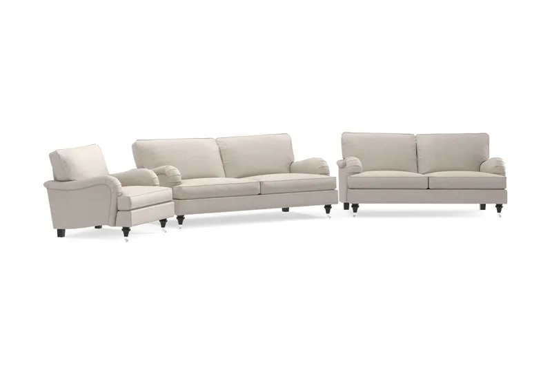 Howard Classic Soffgrupp 3-sits + 2-sits Soffa + Fåtölj i Tyg - Beige - Möbler - Vardagsrum - Soffgrupper - Howard soffgrupp