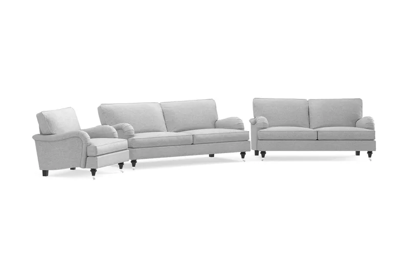 Howard Classic Soffgrupp 3-sits + 2-sits Soffa + Fåtölj i Tyg - Grå - Möbler - Vardagsrum - Soffgrupper - Howard soffgrupp