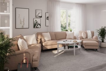 Howard Classic Soffgrupp 3-sits + 2-sits Soffa + Fåtölj i Tyg - Mörkbeige - Möbler - Vardagsrum - Soffgrupper - Howard soffgrupp