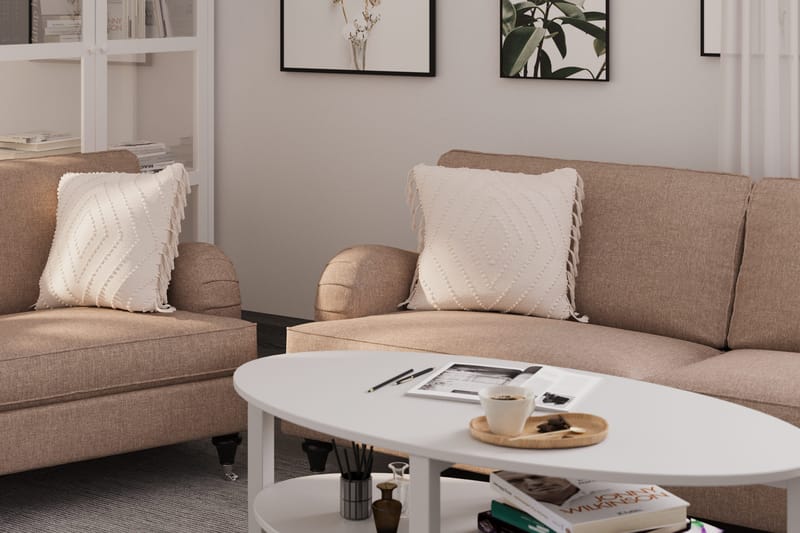 Howard Classic Soffgrupp 3-sits + 2-sits Soffa + Fåtölj i Tyg - Mörkbeige - Möbler - Vardagsrum - Soffgrupper - Howard soffgrupp