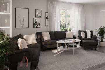 Howard Classic Soffgrupp 3-sits + 2-sits Soffa + Fåtölj i Tyg - Mörkgrå - Möbler - Vardagsrum - Soffgrupper - Howard soffgrupp
