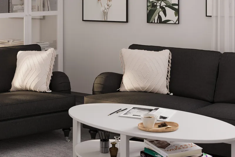 Howard Classic Soffgrupp 3-sits + 2-sits Soffa + Fåtölj i Tyg - Mörkgrå - Möbler - Vardagsrum - Soffgrupper - Howard soffgrupp