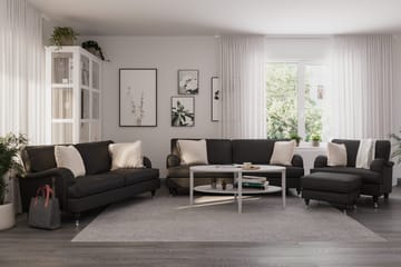 Howard Classic Soffgrupp 3-sits + 2-sits Soffa + Fåtölj i Tyg - Mörkgrå - Möbler - Vardagsrum - Soffgrupper - Howard soffgrupp