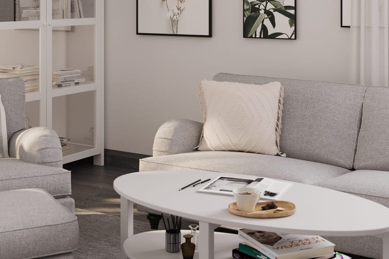 Howard Classic Soffgrupp 3-sits Soffa + Fåtölj + Fotpall i Tyg - Grå - Möbler - Vardagsrum - Soffgrupper - Howard soffgrupp