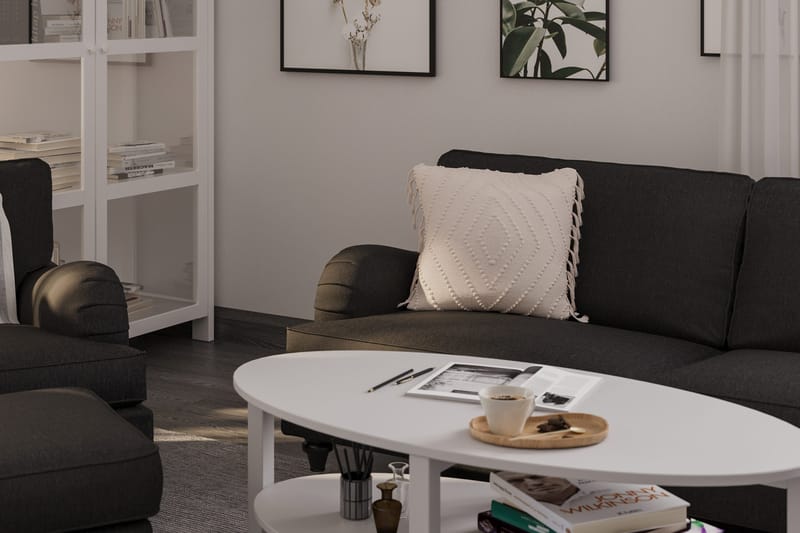 Howard Classic Soffgrupp 3-sits Soffa + Fåtölj + Fotpall i Tyg - Mörkgrå - Möbler - Vardagsrum - Soffgrupper - Howard soffgrupp