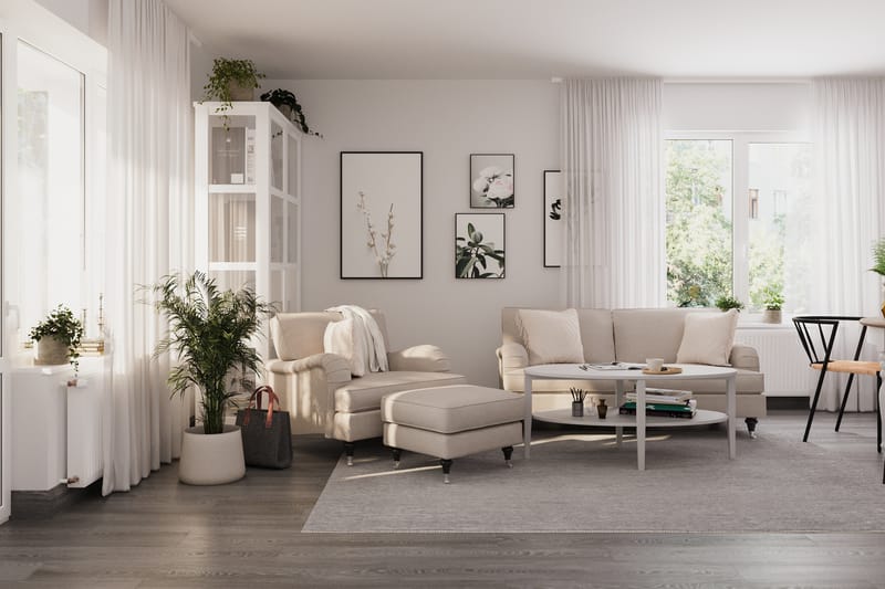 Howard Classic Soffgrupp 3-sits Soffa + Fåtölj i Tyg - Beige - Möbler - Vardagsrum - Soffgrupper - Howard soffgrupp
