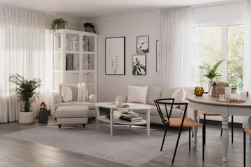 Howard Classic Soffgrupp 3-sits Soffa + Fåtölj i Tyg - Beige - Möbler - Vardagsrum - Soffgrupper - Howard soffgrupp