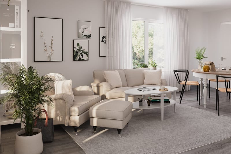 Howard Classic Soffgrupp 3-sits Soffa + Fåtölj i Tyg - Beige - Möbler - Vardagsrum - Soffgrupper - Howard soffgrupp