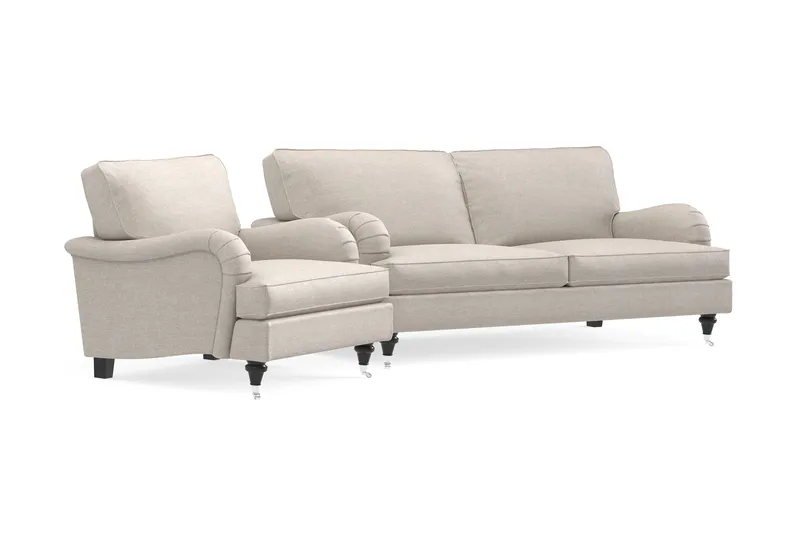 Howard Classic Soffgrupp 3-sits Soffa + Fåtölj i Tyg - Beige - Möbler - Vardagsrum - Soffgrupper - Howard soffgrupp