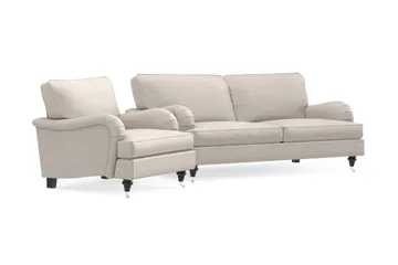 Howard Classic Soffgrupp 3-sits Soffa + Fåtölj i Tyg - Beige - Möbler - Vardagsrum - Soffgrupper - Howard soffgrupp