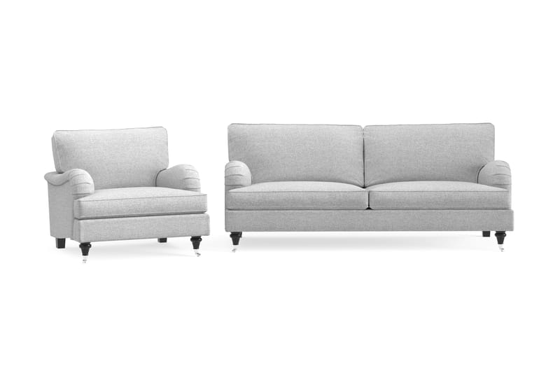 Howard Classic Soffgrupp 3-sits Soffa + Fåtölj i Tyg - Grå - Möbler - Vardagsrum - Soffgrupper - Howard soffgrupp