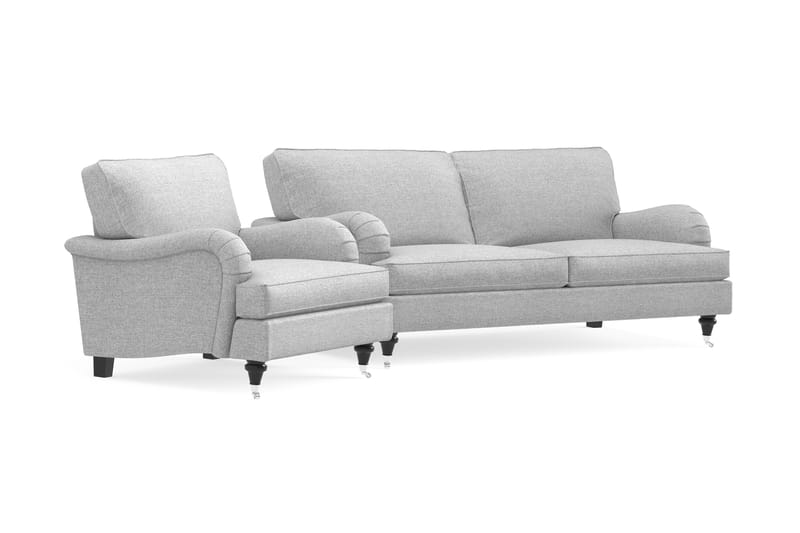 Howard Classic Soffgrupp 3-sits Soffa + Fåtölj i Tyg - Grå - Möbler - Vardagsrum - Soffgrupper - Howard soffgrupp