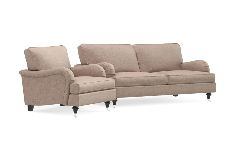 Howard Classic Soffgrupp 3-sits Soffa + Fåtölj i Tyg - Mörkbeige - Möbler - Vardagsrum - Soffgrupper - Howard soffgrupp