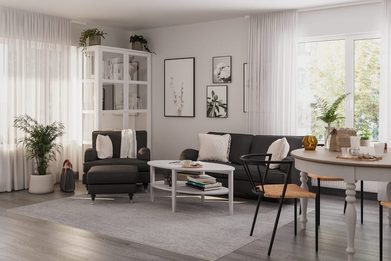 Howard Classic Soffgrupp 3-sits Soffa + Fåtölj i Tyg - Mörkgrå - Möbler - Vardagsrum - Soffgrupper - Howard soffgrupp