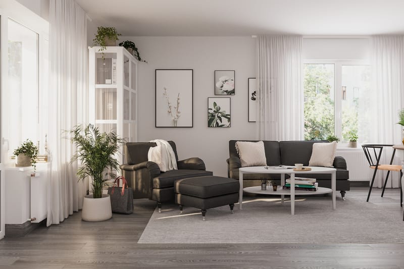 Howard Classic Soffgrupp 3-sits Soffa + Fåtölj i Tyg - Mörkgrå - Möbler - Vardagsrum - Soffgrupper - Howard soffgrupp