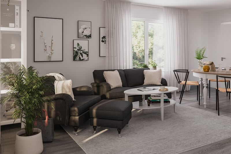 Howard Classic Soffgrupp 3-sits Soffa + Fåtölj i Tyg - Mörkgrå - Möbler - Vardagsrum - Soffgrupper - Howard soffgrupp