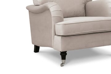 Howard Classic Soffgrupp 3-Sits Soffa och Fåtölj samt Fotpall i Sammet - Beige - Möbler - Vardagsrum - Soffgrupper - Howard soffgrupp
