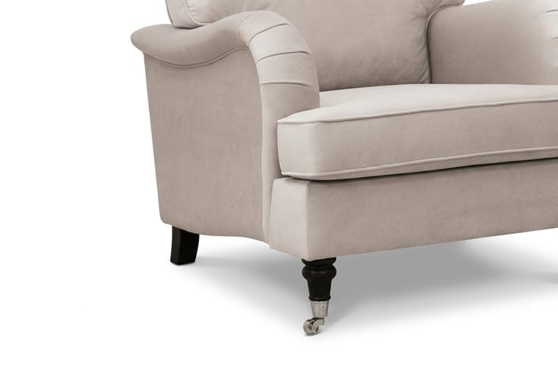 Howard Classic Soffgrupp 3-Sits Soffa och Fåtölj samt Fotpall i Sammet - Beige - Möbler - Vardagsrum - Soffgrupper - Howard soffgrupp