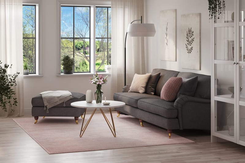 Howard Lyx 4-sits Tygsoffa + Fotpall - Mörkgrå - Möbler - Vardagsrum - Soffgrupper - Howard soffgrupp