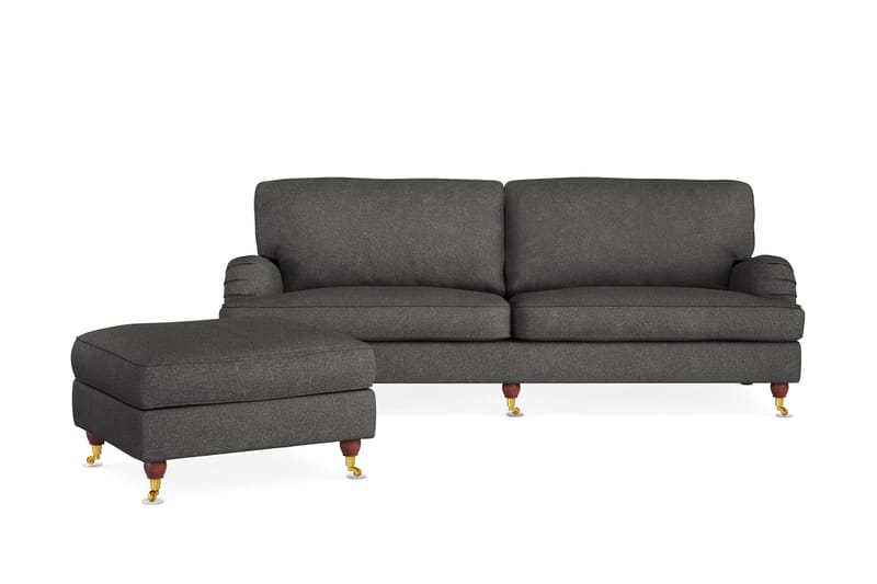 Howard Lyx 4-sits Tygsoffa + Fotpall - Mörkgrå - Möbler - Vardagsrum - Soffgrupper - Howard soffgrupp