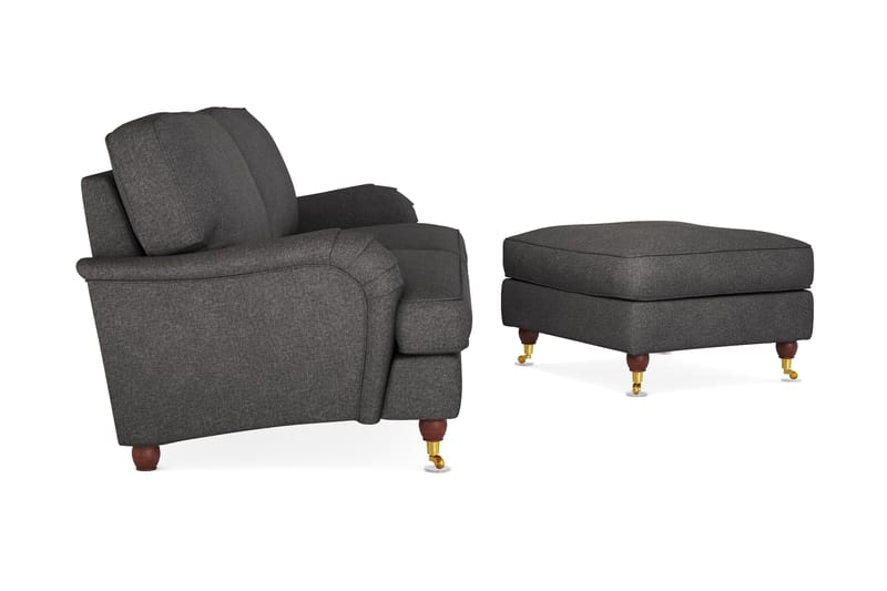 Howard Lyx 4-sits Tygsoffa + Fotpall - Mörkgrå - Möbler - Vardagsrum - Soffgrupper - Howard soffgrupp