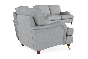 Howard Lyx Soffgrupp 3-sits + 2-sits Soffa + Fåtölj i Tyg - Ljusgrå - Möbler - Vardagsrum - Soffgrupper - Howard soffgrupp